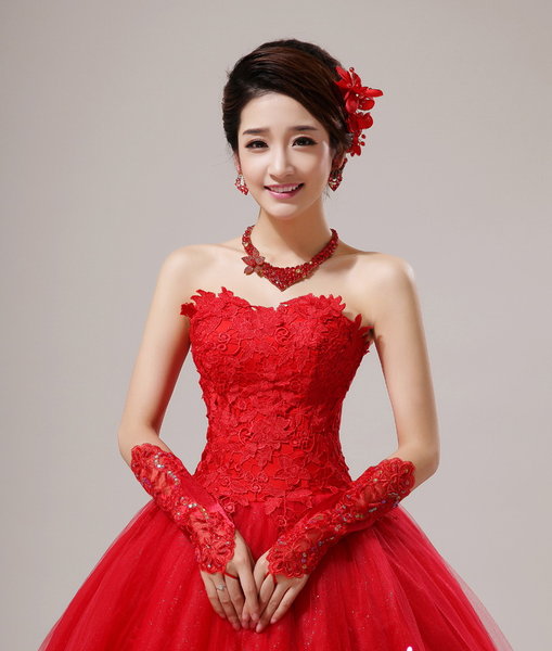 红色蕾丝后绑带礼服-第1页-交易合购讨论区-非常婚礼veryWed.com